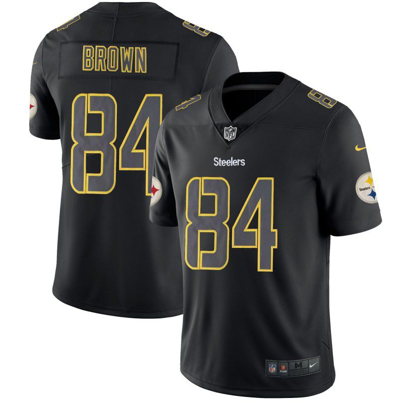 Men Pittsburgh Steelers #84 Brown Nike Fashion Impact Black Color Rush Limited NFL Jerseys